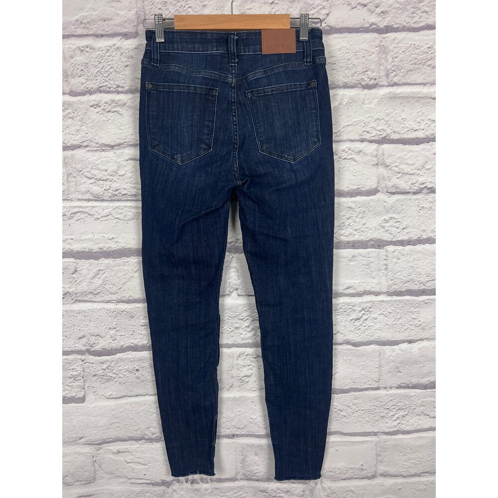 Judy Blue Womens 26 Minimalist Staple Edgy Mid Rise Raw Hem Skinny Jeans Stretch - Picture 4 of 15